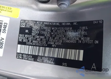 2011 Toyota Sienna Limited V6 from USA, damaged, VIN 5TDYK3DCXBS027354